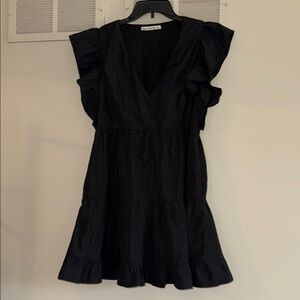 Abercrombie & Fitch Elegant Black Ruffle Mini Dress